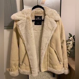 Hollister Faux Fur Moto Jacket - Small